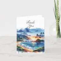 Tropical Beach Thank You Card