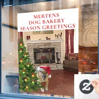 Santa GSD Dog Christmas Tree Home Store Vinyl LG Window Cling
