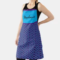 Purple Blue Circles & Triangles Geometric Pattern  Apron