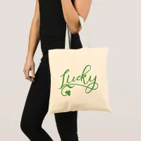 Lucky Shamrock St Patricks Day Tote Bag