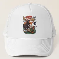 The Moose and the Hunting Hunter  Trucker Hat