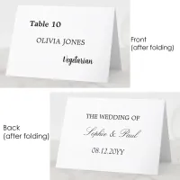 Individual Guest Name Elegant Wedding Place Card