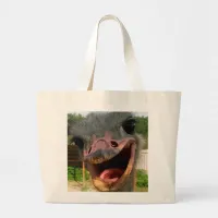 Funny Face Ostrich Bird Photo Large Tote Bag