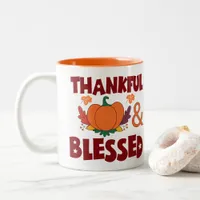 Thankful & Blessed Two-Tone Coffee Mug