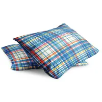 Blue Plaid Rainy Day Parade Collection Pillow Case