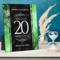 Elegant 20th Emerald Wedding Anniversary Plaque