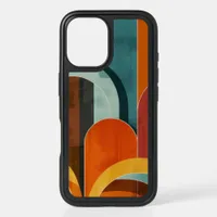 Mid-Century Modern Pattern Teal Orange Red Yellow iPhone 16 Case