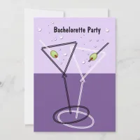 Thumbnail for Martini Purple Bachelorette Party Invitations