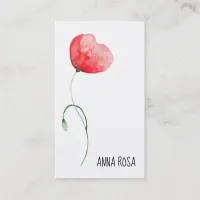 *~* Poppy Floral Wedding Event Planner Simple Business Card