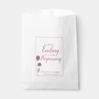 Simple Watercolor Amaranth Thistle Flower Wedding Favor Bag