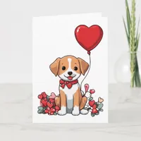 Cute Valentine Puppy Card