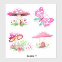 Pink Mushroom's custom-cut vinyl stickers