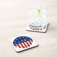 USA - American Flag Stars in Circle Drink Coaster