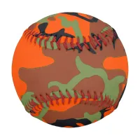 Hunter Orange & Green Camouflage Pattern Baseball