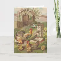 Vintage Easter Chickens Holiday Card