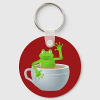 Frog in a Tea Cup Keychain