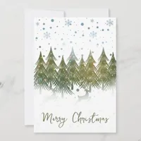 Snowy Forest Reindeer Unique Christmas Card