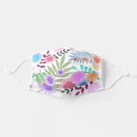 Cute Pretty Botanical Girly Pastel Floral Pattern Adult Cloth Face Mask