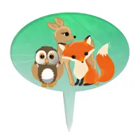 Woodland Creatures Baby Shower Cupcake Topper