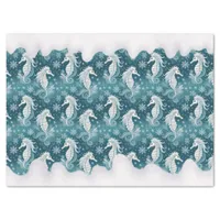 Coastal Christmas Seahorse & Snowflakes #13 ID1009 Tissue Paper