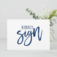 5X7 Guest Book Sign | Brush Calligraphy (Navy)