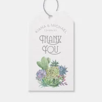 Succulents and Sparkle Thank You Green ID515 Gift Tags