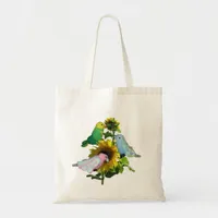 Tote Bag - Toy Birds on Sunflower