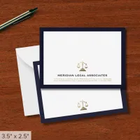 Professional Justice Scale Logo Business Note Card