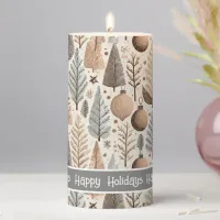 Earth Tones Christmas Pattern#25 ID1009 Pillar Candle