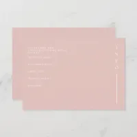 Simple Elegant Minimal Modern Blush Wedding  Enclosure Card