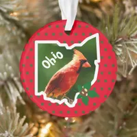 Ohio Pride Christmas Cardinal and Buckeye Ornament