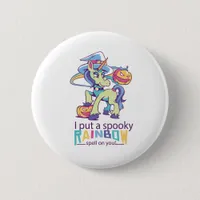 Spooky Rainbow Spell Halloween Unicorn Witch Button