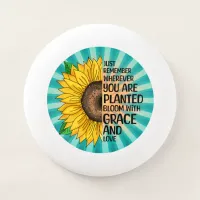 Inspirational Quote and Hand Drawn Sunflower Wham-O Frisbee