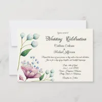 Elegant Floral Wedding Soft Botanical Romance Invitation