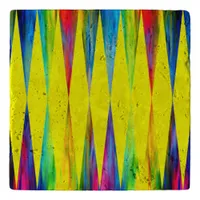 [Rainbow Fiesta] Harlequin Geometric Bright Yellow Trivet