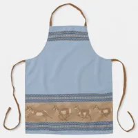 Southwest Pronghorn Antelope Blue Border Large Apron