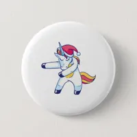 Christmas Unicorn Button