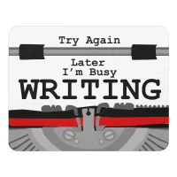 Deluxe Author Busy Writing Typewriter Statement Door Sign