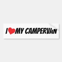 I Love My Campervan Big Red Love Heart Bumper Sticker