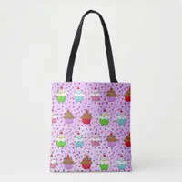 Cute Whimsical Cupcakes and Candy Sprinkles Tote Bag