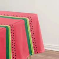 Watermelon Fruit Pink and Green Striped Tablecloth