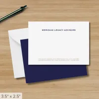 Navy Blue and Gold Business Note Card