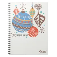 Nostalgic Vintage Christmas Midcentury Ornament Notebook