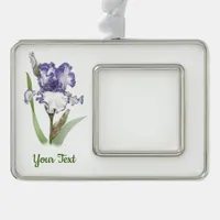 Purple Ruffled Iris Christmas Ornament