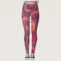 Colorful Swirling Watercolor Leggings