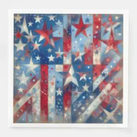 Red, White and Blue Patriotic Independence Day Paper Dinner Napkins