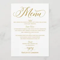 Elegant Wedding Menus | Luxury Gold Typography