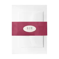 Roses Burgundy/Cream Wedding ID584 Invitation Belly Band