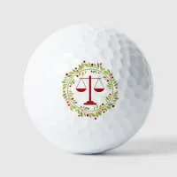 Justice Scale Holly Wreath Christmas Holidays  Golf Balls