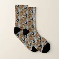 Cute Hopeful Black-Capped Chickadee Songbird Socks